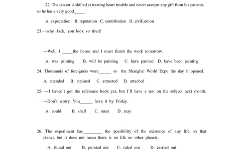 2010年高考英语试卷（江苏）（解析卷）_1.高考2025全国各省真题+答案_01.2008-2024全国高考真题（按省份分类）_10.江苏_2008-2024&middot;（江苏）英语高考真题