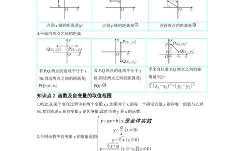 第三章函数第1节平面直角坐标系与函数学案（含答案）2025年中考数学人教版一轮复习_2数学总复习_2025中考复习资料_2025年人教版中考数学一轮复习学案(含答案)