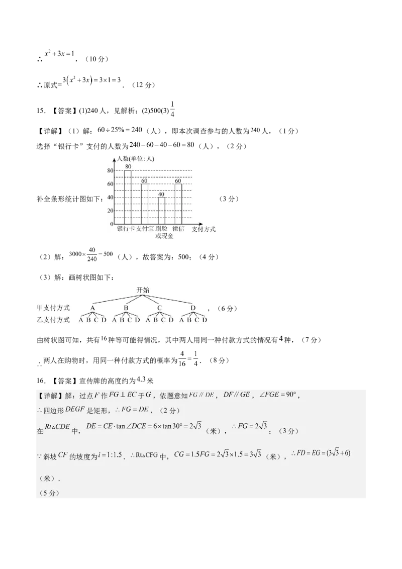 数学（成都卷）（参考答案及评分标准）_2数学总复习_赠送：2024中考模拟题数学_二模_数学（四川成都卷）-：2024年中考第二次模拟考试