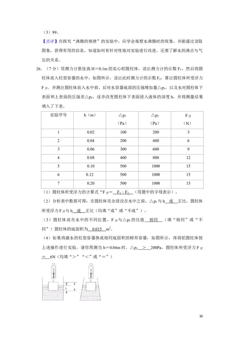 2014年湖南省湘潭市中考物理试卷（教师版）学霸冲冲冲shop348121278.taobao.com_中考真题_4.物理中考真题2015-2024年_地区卷_湖南省_湘潭物理10-22缺15