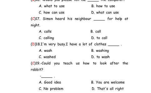 No.147综合训练选择题⑤答案解析_初中英语语法_最全初中英语语法习题_No.147综合训练选择题⑤