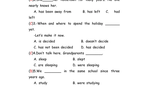 No.75时态混合练习题②答案解析_初中英语语法_最全初中英语语法习题_No.75时态混合练习题②