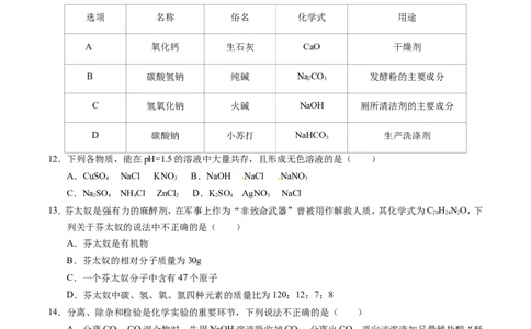 2016年辽宁省营口市中考化学试题（空白卷）_中考真题_5.化学中考真题2015-2024年_地区卷_辽宁化学_辽宁化学_营口化学15-22