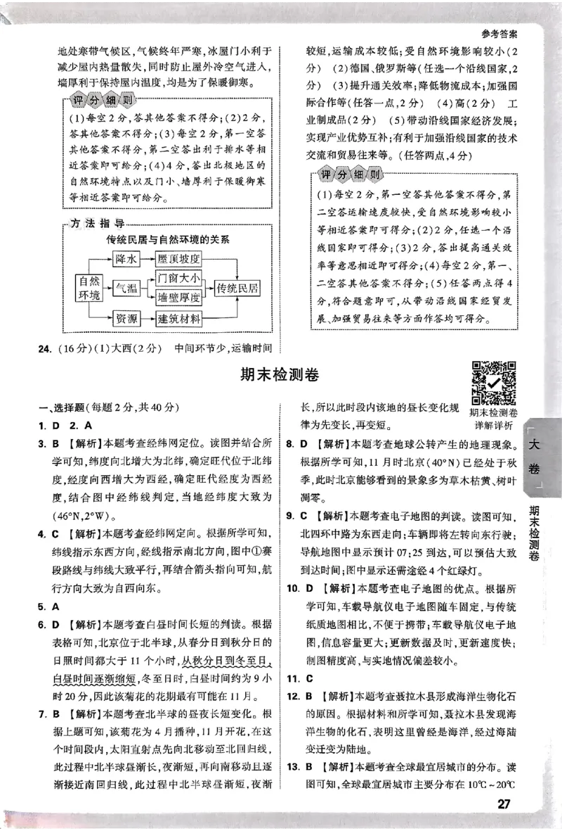 2026《万唯大小卷&bull;地理》7上参考答案(RJ)_2026万唯系列预习复习_2026版初中《万唯大小卷》7年级上册（全科多版本）_2026《万唯大小卷&bull;地理》7上(RJ)