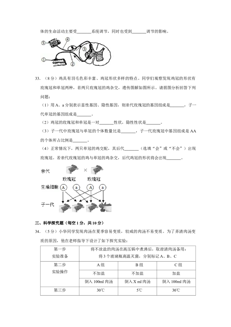 2017年广西省柳州市中考生物试题（空白卷）_中考真题_8.生物中考真题2015-2024年_地区卷_广西省_柳州生物2016-2020