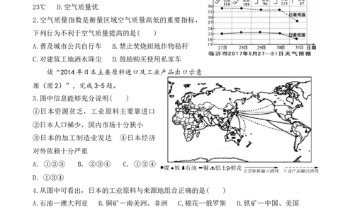 2017年临沂市中考地理试题及答案_中考真题_9.地理中考真题2015-2024年_地区卷_山东省_临沂地理08-22