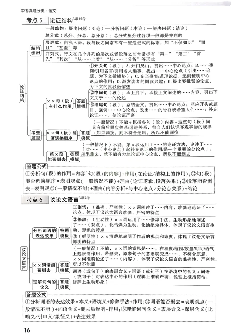 2026《中考真题分类与新考法》语文现代文答题公式速记_2026万唯系列预习复习_2026版初中《万唯》中考真题分类与新考法（语数外物历道生）