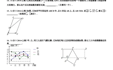 2014年上海市中考数学试卷及答案_中考真题_2.数学中考真题2015-2024年_地区卷_上海中考数学08-22