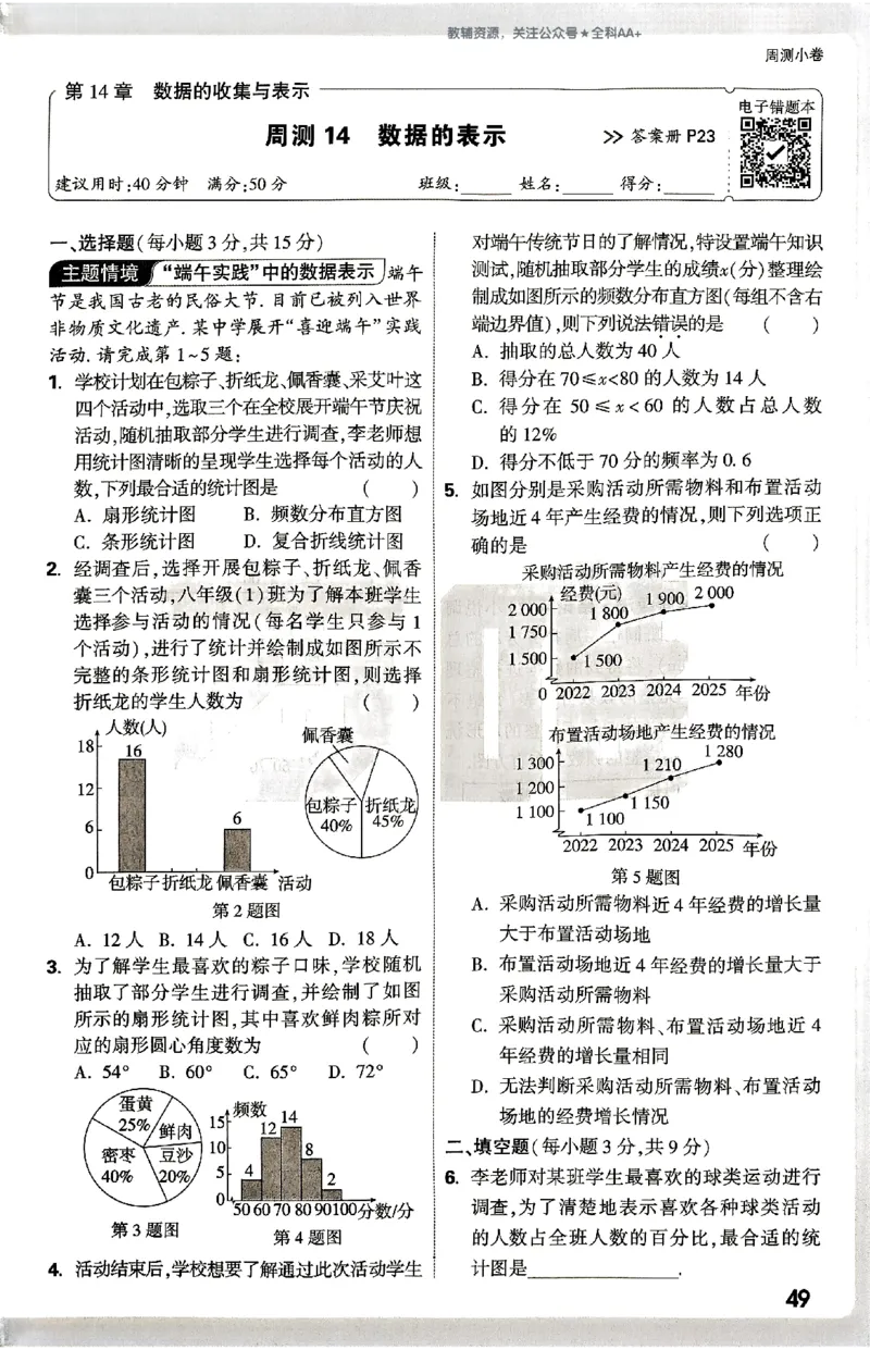 2026《万唯大小卷&bull;数学》8上周测小卷(HS)_2026万唯系列预习复习_2026版初中《万唯大小卷》8年级上册（全科多版本）_2026《万唯大小卷&bull;数学》8上(HS)
