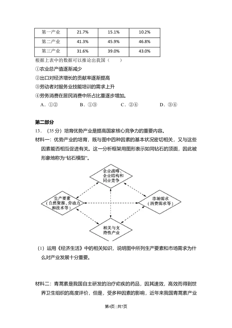 2011年高考生物试卷（北京）（空白卷）_1.高考2025全国各省真题+答案_01.2008-2024全国高考真题（按省份分类）_2.北京_2008-2024&middot;（北京）政治高考真题