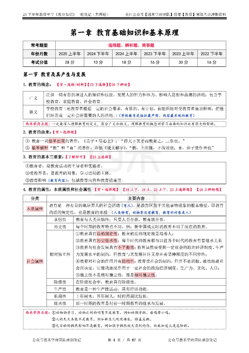 25下中学-教育知识与能力一轮笔记_4-教培资料-26年最新资料-同步更新_科一科二电子资料合集中小幼（笔记真题知识点汇总等）文件多，按需保存_各机构笔记合集（中小幼）推荐