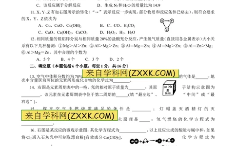 2016年河南省中考化学试卷及答案_中考真题_5.化学中考真题2015-2024年_地区卷_河南中考化学08-22河南省统一试卷）