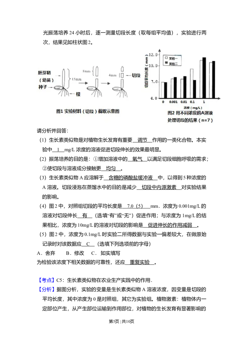 2010年高考生物试卷（北京）（解析卷）_1.高考2025全国各省真题+答案_01.2008-2024全国高考真题（按省份分类）_2.北京_2008-2024&middot;（北京）生物高考真题