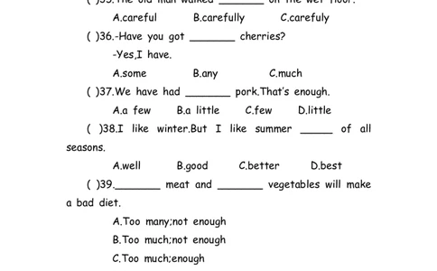 No.150语法专练形容词&副词_初中英语语法_最全初中英语语法习题_No.150语法专练形容词&副词