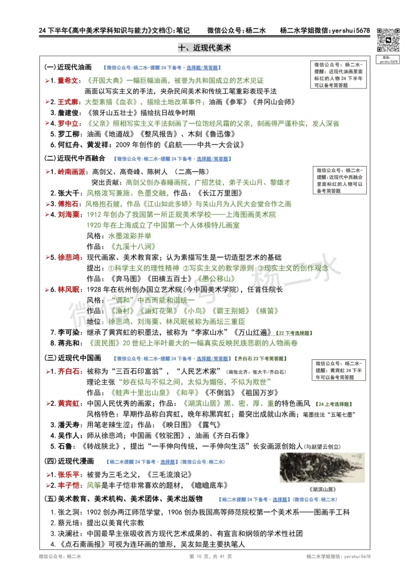 ①《高中美术》重点笔记❗️_4-教培资料-26年最新资料-同步更新_初中高中教资_03科三专项（进去保存报考的学科即可）_01科目三FB网课、三色速记手册、知识点导图等推荐