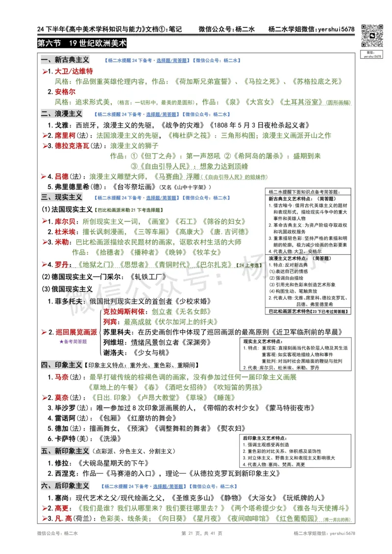 ①《高中美术》重点笔记❗️_4-教培资料-26年最新资料-同步更新_初中高中教资_03科三专项（进去保存报考的学科即可）_01科目三FB网课、三色速记手册、知识点导图等推荐