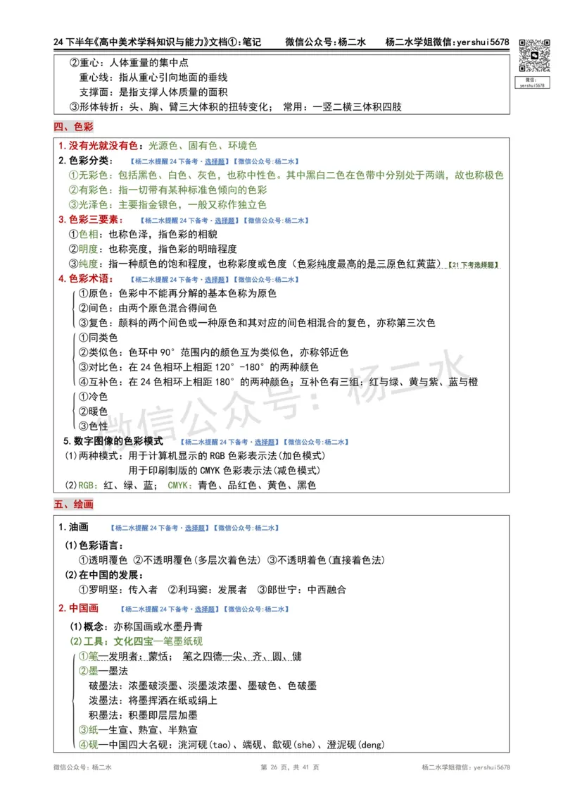 ①《高中美术》重点笔记❗️_4-教培资料-26年最新资料-同步更新_初中高中教资_03科三专项（进去保存报考的学科即可）_01科目三FB网课、三色速记手册、知识点导图等推荐
