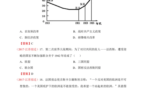2017年中考江苏宿迁历史试卷(word版含答案)_中考真题_6.历史中考真题2015-2024年_地区卷_江苏省_宿迁中考历史08-21