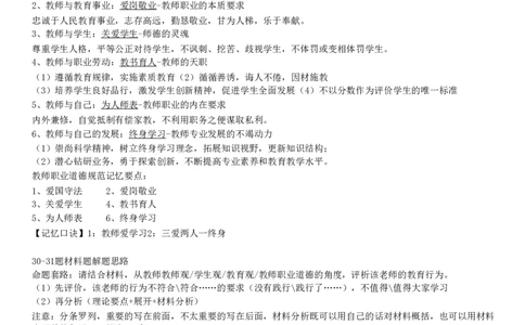 中学《综合素质》考前狂背10页纸_4-教培资料-26年最新资料-同步更新_初中高中教资_2025上中学教资笔试_062025上教资笔试考前冲刺汇总_11、考前狂背10页纸