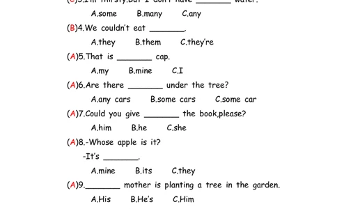 No.184代词练习题答案解析_初中英语语法_最全初中英语语法习题_No.184代词练习题
