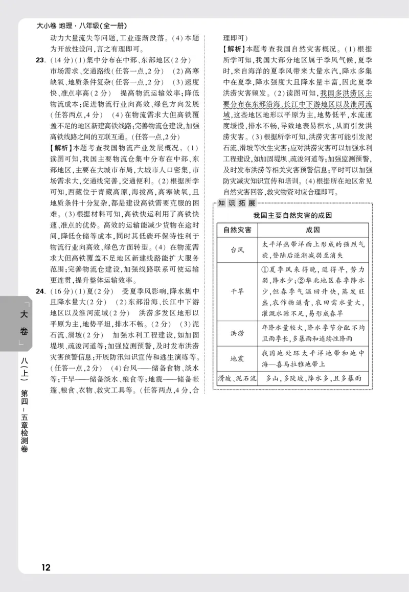 2026《万唯大小卷&bull;地理》8全大卷详解详析(RJ)_2026万唯系列预习复习_2026版初中《万唯大小卷》8年级上册（全科多版本）_2026《万唯大小卷&bull;地理》8全(RJ)