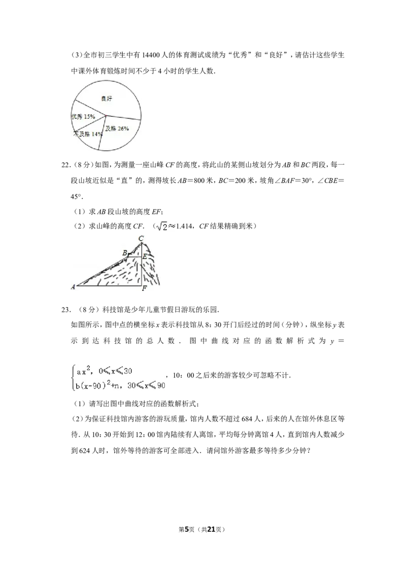 2016年湖北省黄石市中考数学试卷_中考真题_2.数学中考真题2015-2024年_地区卷_湖北省_湖北黄石数学11-21