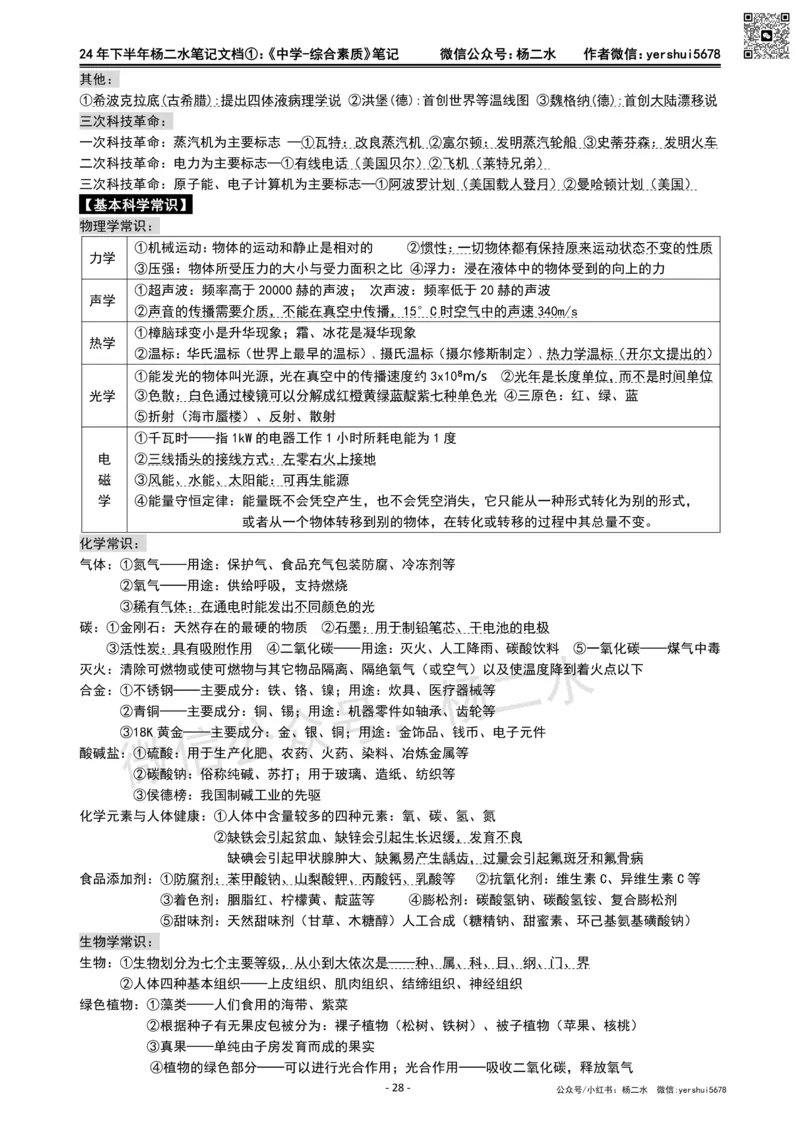 ①《中学综合素质》笔记❗️_4-教培资料-26年最新资料-同步更新_初中高中教资_2025下中学教资笔试_04科一科二重点笔记_杨二水_中学科一综合素质-笔记（25下通用）