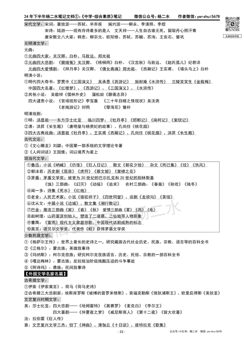 ①《中学综合素质》笔记❗️_4-教培资料-26年最新资料-同步更新_初中高中教资_2025下中学教资笔试_04科一科二重点笔记_杨二水_中学科一综合素质-笔记（25下通用）