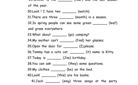 No.192适当形式填空100题⑧_初中英语语法_最全初中英语语法习题_No.192适当形式填空100题⑧