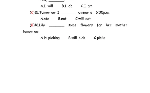 No.177一般将来时练习题①答案解析_初中英语语法_最全初中英语语法习题_No.177一般将来时练习题①