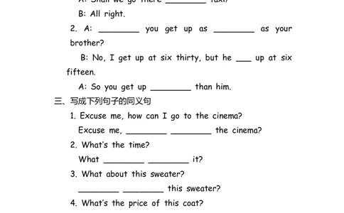 No.134情景交际专项练习题①_初中英语语法_最全初中英语语法习题_No.134情景交际专项练习题①