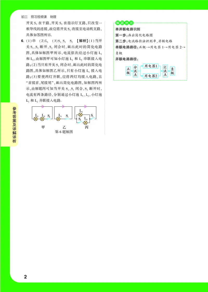 DAY10_2026万唯系列预习复习_2025版《万唯初中预习视频课》789年级上册多版本_2025版万唯初三预习视频课物理人教版上册_2025版万唯初三预习视频课物理人教版上册_视频_第10天_答案详解详析