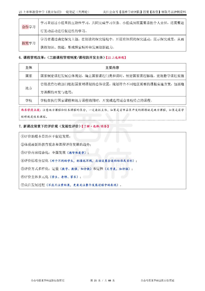 25上中学-教育知识与能力一轮笔记公众号：双马尾资料库_4-教培资料-26年最新资料-同步更新_科一科二电子资料合集中小幼（笔记真题知识点汇总等）文件多，按需保存_科二