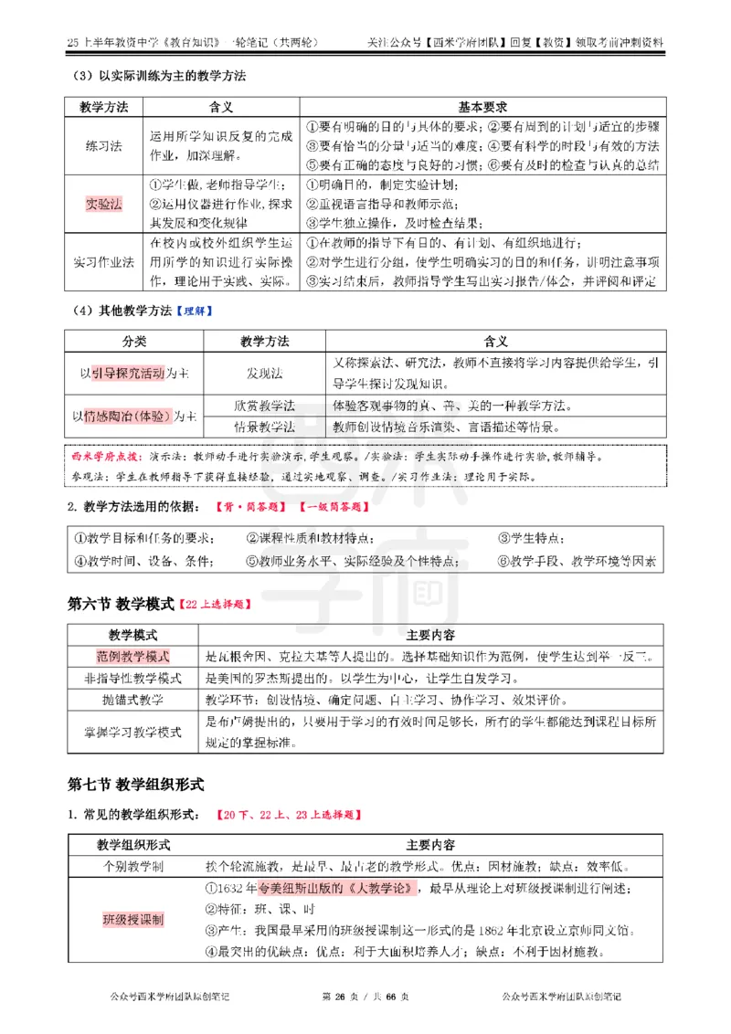 25上中学-教育知识与能力一轮笔记公众号：双马尾资料库_4-教培资料-26年最新资料-同步更新_科一科二电子资料合集中小幼（笔记真题知识点汇总等）文件多，按需保存_科二