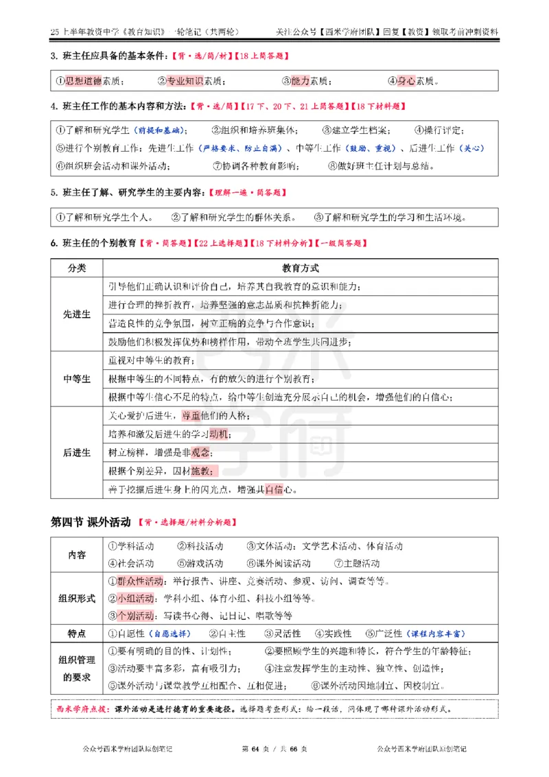 25上中学-教育知识与能力一轮笔记公众号：双马尾资料库_4-教培资料-26年最新资料-同步更新_科一科二电子资料合集中小幼（笔记真题知识点汇总等）文件多，按需保存_科二