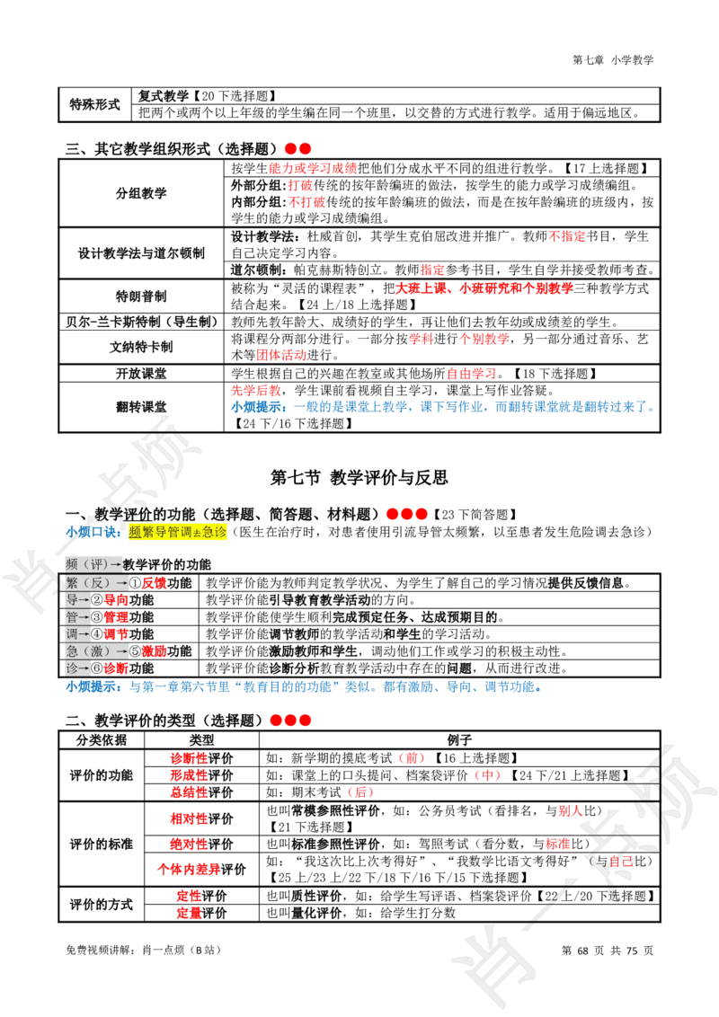①小学科二系统知识讲义-2025下肖一点烦_4-教培资料-26年最新资料-同步更新_小学教资_小学冲刺急救包_11.肖一点烦笔记+讲义_小学