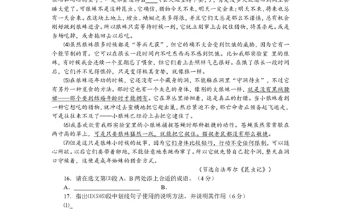 2015年新疆自治区及兵团中考语文试题及解析_中考真题_1.语文中考真题2015-2024年_地区卷_新疆建设兵团语文中考10-22