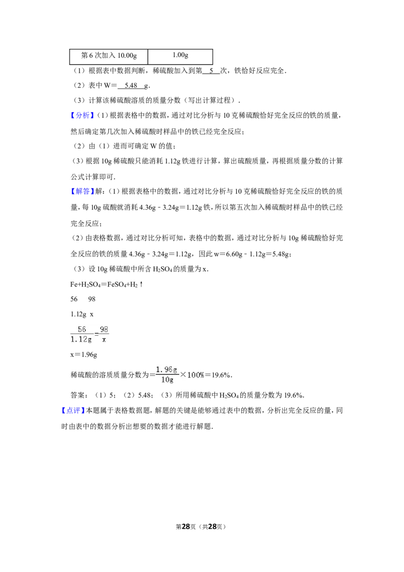 2015年湖南省怀化市中考化学试卷（含解析版）_中考真题_5.化学中考真题2015-2024年_地区卷_湖南省_怀化化学12-222