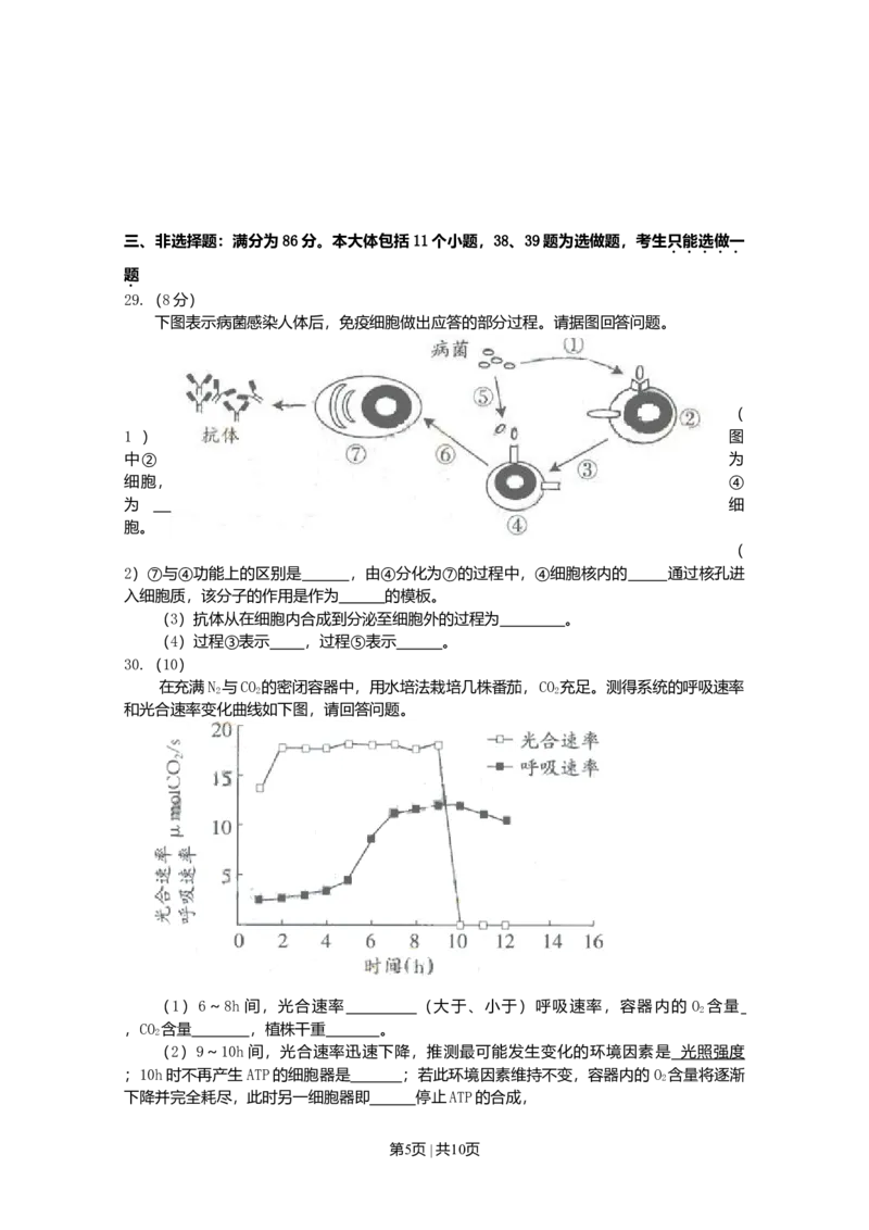 2009年高考生物试卷（广东）（空白卷）_1.高考2025全国各省真题+答案_01.2008-2024全国高考真题（按省份分类）_4.广东_2008-2024&middot;（广东）生物高考真题