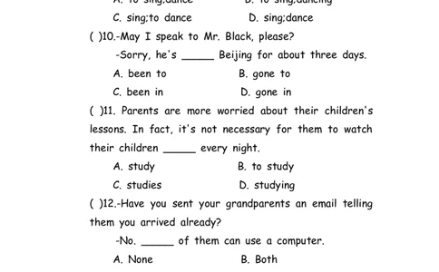 No.147综合训练选择题⑤_初中英语语法_最全初中英语语法习题_No.147综合训练选择题⑤