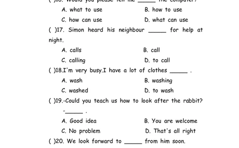 No.147综合训练选择题⑤_初中英语语法_最全初中英语语法习题_No.147综合训练选择题⑤