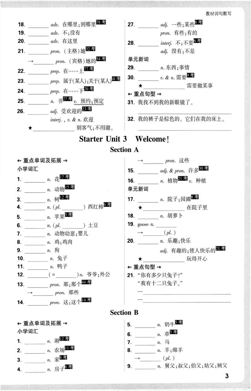 2026《万唯大小卷&bull;英语》7上教材词句默写(RJ)_2026万唯系列预习复习_2026版初中《万唯大小卷》7年级上册（全科多版本）_2026《万唯大小卷&bull;英语》7上(RJ)