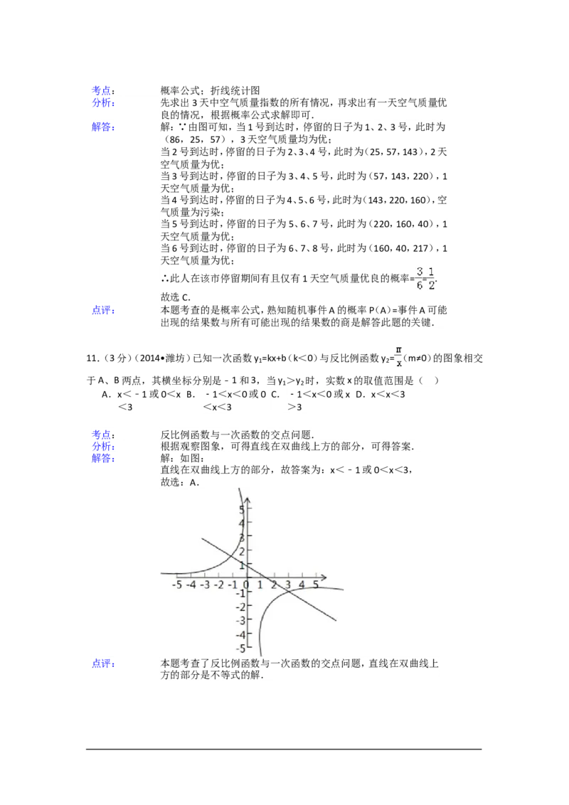 2014年山东省潍坊市中考数学试卷（含解析版）_中考真题_2.数学中考真题2015-2024年_2014年全国中考数学170份