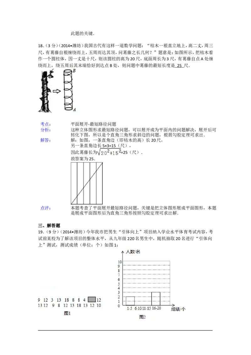 2014年山东省潍坊市中考数学试卷（含解析版）_中考真题_2.数学中考真题2015-2024年_2014年全国中考数学170份