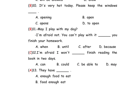No.143综合训练选择题①答案解析_初中英语语法_最全初中英语语法习题_No.143综合训练选择题①