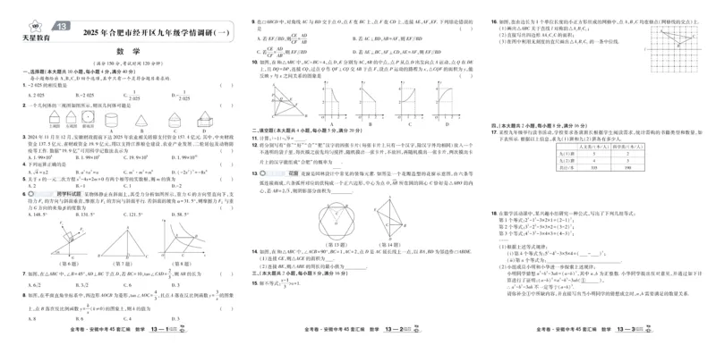 2026《中考数学45套》安徽_45套中招_2025《中考数学45套》安徽