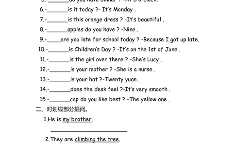 No.13特殊疑问句练习题_初中英语语法_最全初中英语语法习题_No.13特殊疑问句练习题