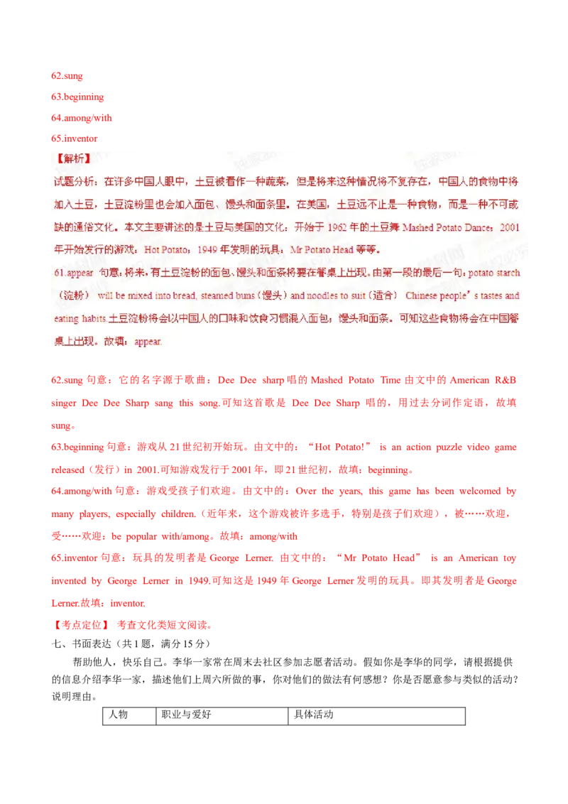 2015年中考真题精品解析英语（江苏镇江卷）精编word版（解析版）_中考真题_3.英语中考真题2015-2024年_2015年全国中考YINGYU144份_2015年中考真题精品解析英语（江苏镇江卷）精编word版