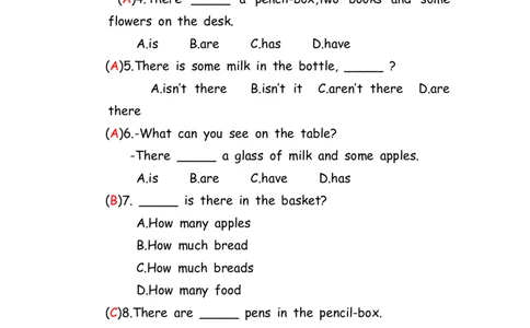 No.196therebe句型练习题答案解析_初中英语语法_最全初中英语语法习题_No.196therebe句型练习题