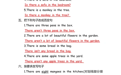 No.196therebe句型练习题答案解析_初中英语语法_最全初中英语语法习题_No.196therebe句型练习题